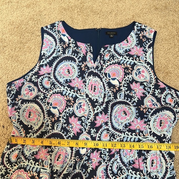 Talbots SZ 16, blue/pink multi print maxi dress. - Picture 7 of 9